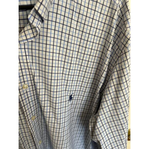 Polo Ralph Lauren Blue Plaid Performance Button Down  Shirt Size 2XLT - Picture 2 of 3